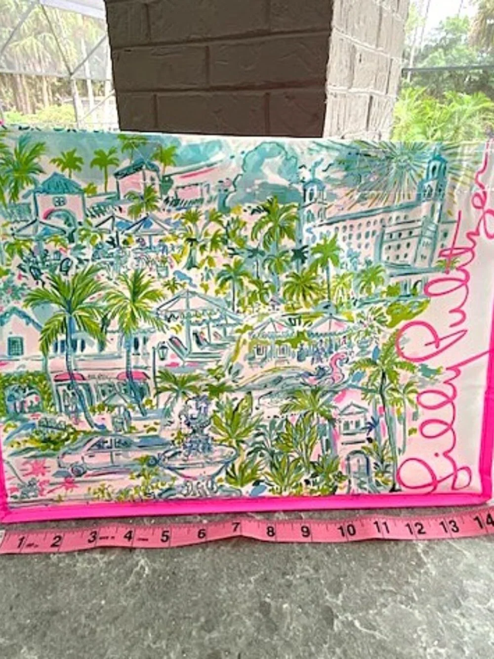 Lilly Pulitzer Reusable Shopping Bag Palm Beach Pink Tote Collectible Medium - Picture 3 of 6
